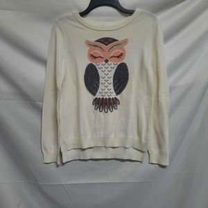 Children's Place Owl High Low Cream/Off White Sweater Size XXL 16